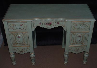 Sea-green vanity/desk; 1920s-1940s.